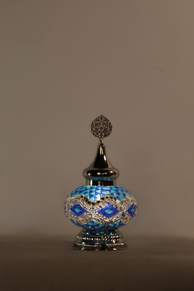 No.3 Size Short Nickel Mosaic Table Lamp